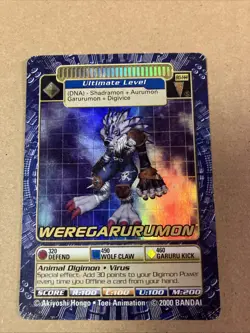 Weregarurumon BO-144 Digimon Card Game Series 3 Holo Vintage Bandai TCG - Image 1