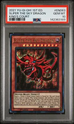 2021 YU-GI-OH! KING'S COURT 1ST EDITION #EN063 SLIFER THE SKY DRAGON PSA 10 - Image 1