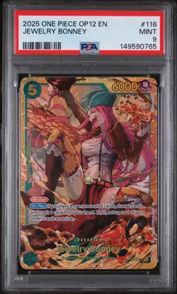 2025 ONE PIECE OP12-LEGACY OF THE MASTER #118 JEWELRY BONNEY PSA 9 - Image 1