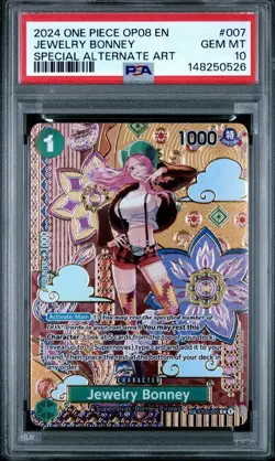 ONE PIECE TWO LEGENDS OP08 JEWELRY BONNEY SP ALT ART ST02 007 PSA 10 GEM MINT - Image 1