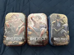 One Piece Mini-Tin Vol 2 Art Set - Luffy Ace Sabo 6 Sealed OP13 Booster Box Pack - Image 1