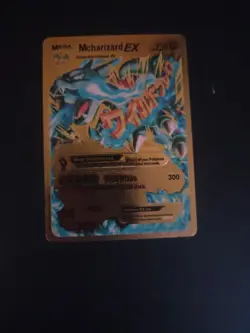 Pokemon TCG Mcharizard EX Gold Foil Fan Art Display Card - Image 1