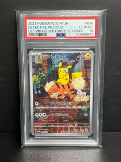 PSA 10 Pokemon Card Detective Pikachu 098/SV-P Nintendo Switch Promo Japanese - Image 1