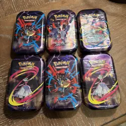 New Lot (1 Random Tin) Pokemon TCG Trading Card Game Mega Heroes Mini Tin - Image 1