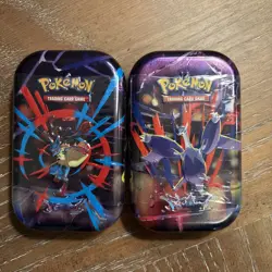 New Lot (1 Random Tin) Pokemon TCG Trading Card Game Mega Heroes Mini Tin - Image 2