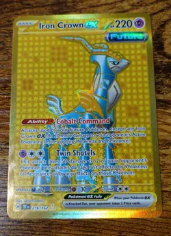 Iron Crown ex 216/162 Temporal Forces Gold Hyper Pokemon Card NM-MINT Pack Fresh - Image 1