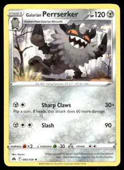 Galarian Perrserker 085/159 - Crown Zenith - Rare NM - Image 1