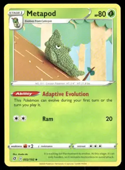 Metapod 002/192 - Rebel Clash - Uncommon NM - Image 1