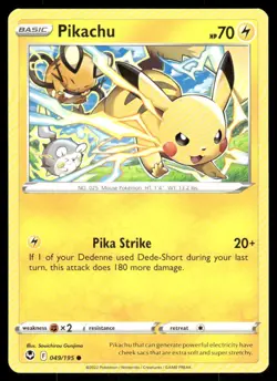 Pikachu 049/195 - Silver Tempest - Common NM - Image 1