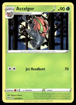 Accelgor 010/189 - Darkness Ablaze - Rare NM - Image 1