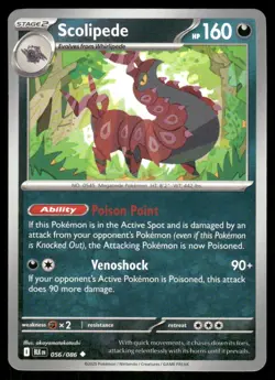 Scolipede 056/086 - Black Bolt - Uncommon NM - Image 1