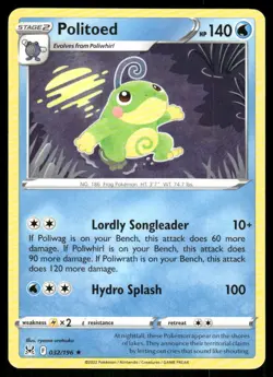 Politoed 032/196 - Lost Origin - Rare NM - Image 1