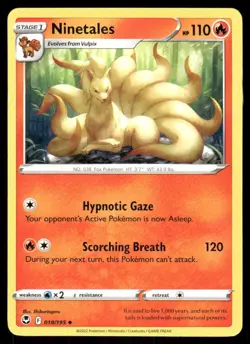 Ninetales 018/195 - Silver Tempest - Uncommon NM - Image 1