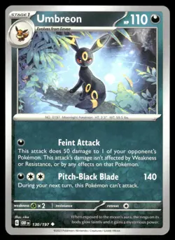 Umbreon 130/197 - Obsidian Flames - Uncommon NM - Image 1