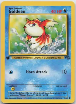 Goldeen 53/64 Common Jungle Pokemon 1st Edition Moderately Played - Image 1