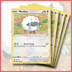 Pokemon TCG: Wooloo 222/264 Cosmos Holo Set of 4 - Image 1