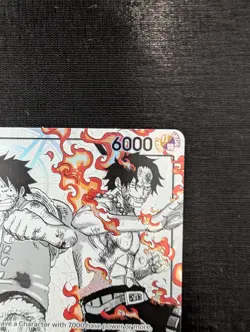 One Piece ST30-001 Luffy Ace Parallel L-P Leader Black White Textured Star - Image 4