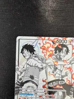 One Piece ST30-001 Luffy Ace Parallel L-P Leader Black White Textured Star - Image 5