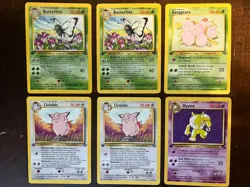 Pokemon 1999-2000 1st EDITION 6 Card Lot Non-Holo Cards - NMT- - Image 1