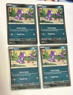Pokemon TCG Toxel 078 Promo Cosmos Holo NM Chaos Rising 4 Card Lot - Image 1