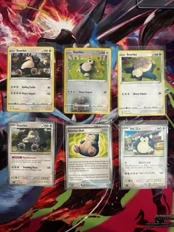 Snorlax Pokemon Card Lot 6 Cards Reverse Holo Japanese 151 Surging Sparks - Image 1