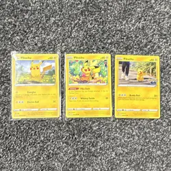 Pokemon TCG Pokemon GO Pikachu 028/078 English Non-Holo Regular Card Lot x3 - Image 1