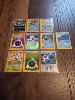 Pokemon 10 Card Lot "E Reader Series; Team Aqua" Moderately To Heavily Played - Image 1