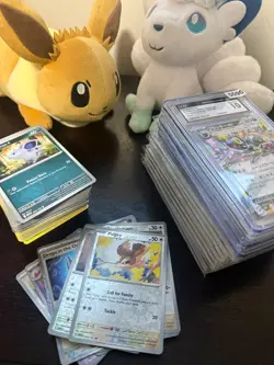 100 random bulk pokemon cards, 10 holo/reverse holo and 1 GRADED CARD 9+ - Image 1