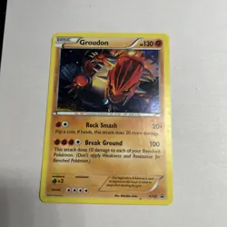 Groudon XY Black Star Promo Cosmo Holo MP Pokemon Card Rare Vintage Legend - Image 1