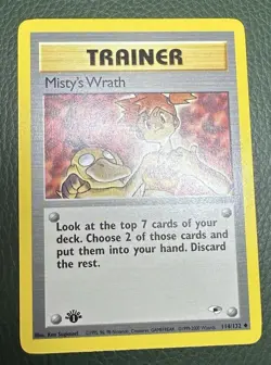 Pokemon Misty's Wrath Gym Heroes 1st Edition Uncommon Card 114/132 1 - Image 1