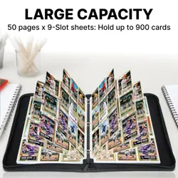 Trading Card Binder, 9 Pocket Card Collection Binder for 900 Cards, Premium C... - Image 2