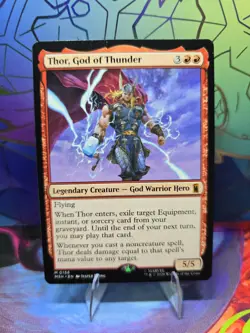 MTG TCG Marvel Super Heroes Thor, God of Thunder 0156 Regular Mythic - Image 1