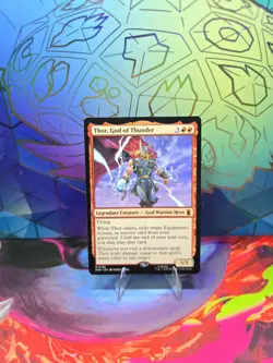 MTG TCG Marvel Super Heroes Thor, God of Thunder 0156 Regular Mythic - Image 2