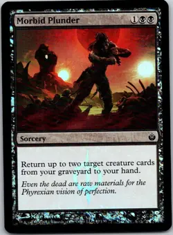 Magic the Gathering Foil Morbid Plunder Mirrodin Besieged MTG Free Shipping! - Image 1