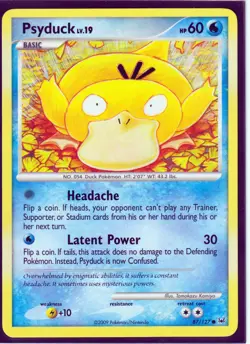 2009 POKEMON PSYDUCK 87/127 PLATINUM REGULAR NM - Image 1