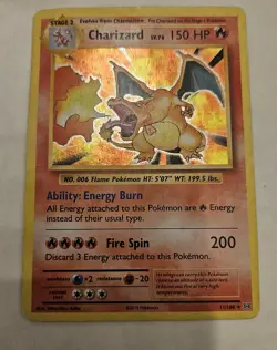 Pokemon TCG Charizard Evolutions Holo Rare Card 2016 11/108 DMG - Image 1
