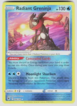 RADIANT GRENINJA 046/189 RADIANT RARE ASTRAL RADIANCE POKEMON HOLO NM/M - Image 1