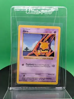Abra 43/102 Shadowless Base Set Common 1999 English Pokemon Card TCG WoTC - Image 3