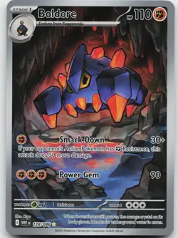 Boldore 128/086 Illustration Rare White Flare Pokemon Holo Near Mint - Image 1