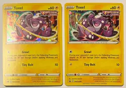 2 Pokemon TCG Black Star Promo - Toxel Fusion Strike - Holo - SWSH209 - NM - Image 1