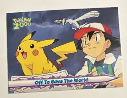 Topps Pokemon The Movie 2000 Off to Save The World Ash Pikachu - Image 1