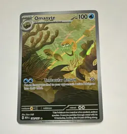 Pokemon Company Omanyte 180/165 Illustration Rare Holo EN 2023 HP 100 - Image 1