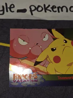 Teamwork #54 Holo Pokemon Topps The First Movie (Blue Label) LP front/VLP back - Image 3