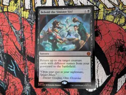FOIL PRESALE BEHOLD THE SINISTER SIX! Marvel's Spider-man SPM Magic MTG CARD - Image 1