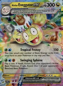 Alolan Exeggutor ex 133/191 Double Rare Surging Sparks Pokemon Holo Near Mint - Image 1