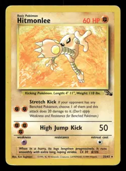 Hitmonlee 22/62 Fossil Unlimited MP Pokemon - Image 1