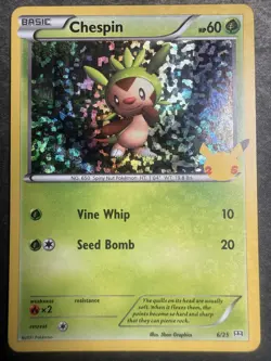 Chespin 006/025 Promo McDonald's 25th Anniversary Promos Pokemon Holo Near Mint - Image 1