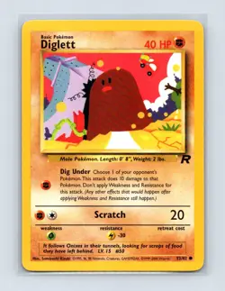 Diglett 52/82 Common Team Rocket Pokemon Unlimited Lightly Played - Image 1