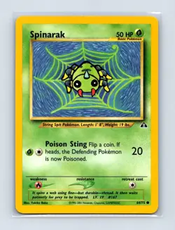Spinarak 64/75 Common Neo Discovery Pokemon Unlimited Lightly Played - Image 1