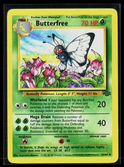 Butterfree 33/64 Uncommon Jungle WOTC Vintage Pokemon LP - Image 1